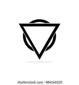 Triangle and Circle Design Logo Black