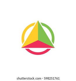 Triangle In Circle Design Logo Vector 