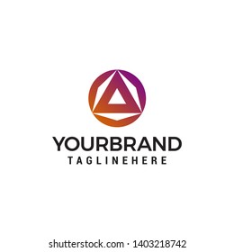 triangle circle logo design concept template vector