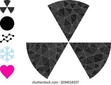 Triangle circle sectors polygonal 2d illustration, and similar icons. Circle Sectors is filled with triangles. Lowpoly circle sectors designed with chaotic filled triangles.