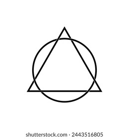 Triangle and Circle Shape Composition, can use for Logo Gram, Apps, Website, Decoration, Ornate, Cover, Art Illustration, or Graphic Design Element. Vector Illustration