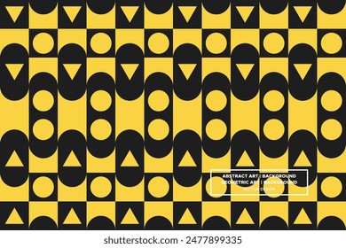 Triangle and Circle Shapes and Designs Yellow and Black Colors Geometric Pattern Abstract Pattern Seamless Pattern