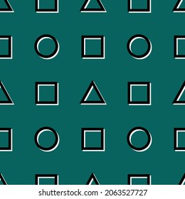 Triangle circle and square seamless pattern background
