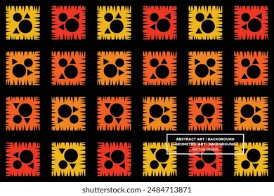 Triangle Circle and Square Shapes and Designs Orange and Yellow Colors Geometric Pattern Abstract Pattern Seamless Pattern
