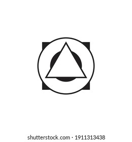triangle circle vector logo design
