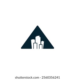 triangle city logo design icon illustration