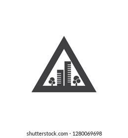 triangle city simple geometric logo vector