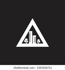 triangle city simple geometric logo vector