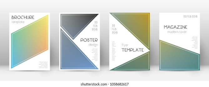 Triangle classy template for Brochure, Annual Report, Magazine, Poster, Corporate Presentation, Portfolio, Flyer. Bewitching color transition cover page.