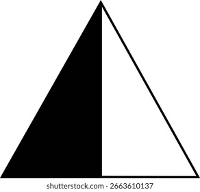 Triangle clip art design on plain white transparent isolated background for card, shirt, hoodie, sweatshirt, apparel, tag, mug, icon, poster or badge