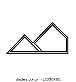 Vector de diseño de iconos de imágenes prediseñadas triangulares
