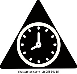 Triangle clock  icon. Clock time vector icon.  Vector and not AI. Replaceable vector design.