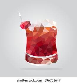 Triangle cocktail vector illustration. Polygon cocktail icon