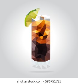 Triangle cocktail vector illustration. Polygon cocktail icon