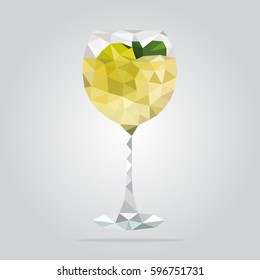 Triangle cocktail vector illustration. Polygon cocktail icon
