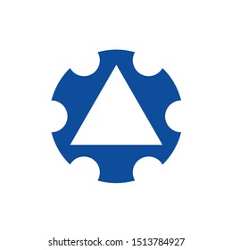 Triangle and Cog Gear Logo. Vector Icon. Eps 10.