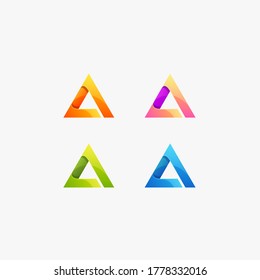Triangle Color Gradient Colorful Logo.