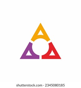 Imagen vectorial del logotipo de la compañía de círculo de colores triangulares