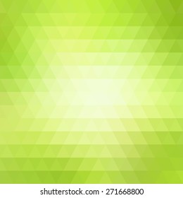 Triangle colorful abstract background. Bright green spring texture. Vector illustration