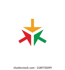 triangle colorful arrows process symbol vector 