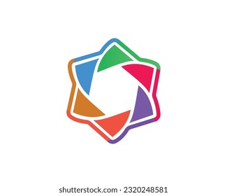 Triangle colorful circle abstract logo