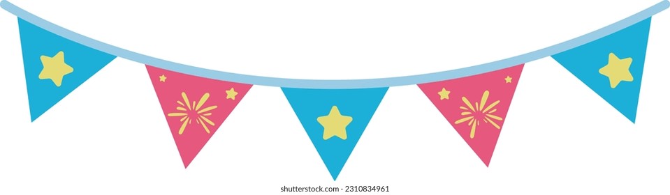 Illustration zum Sonderstil für farbige Triangle-Cute-Party-Flags