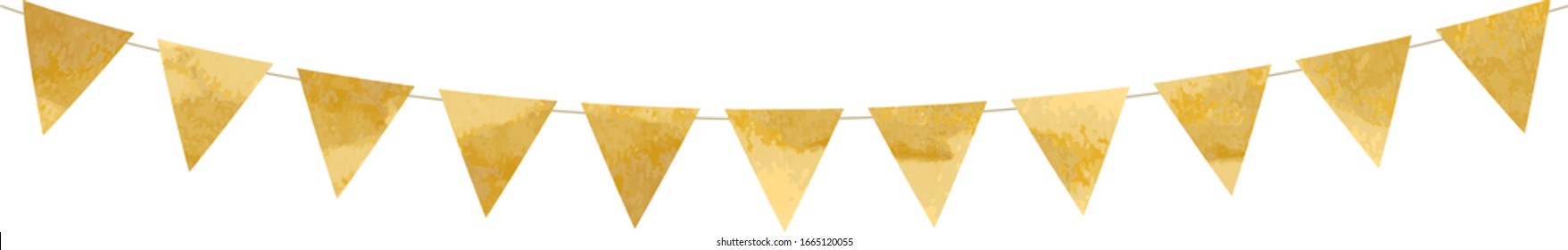 triangle colorful flag garland ,gold
