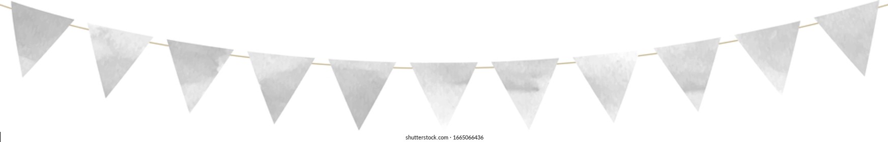 triangle colorful flag garland ,gray,silver