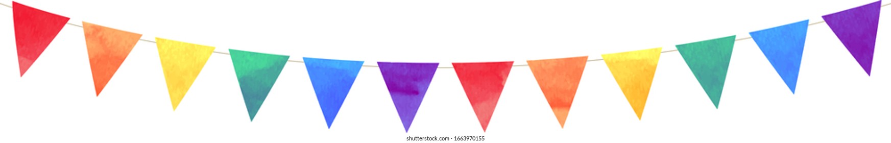 triangle colorful frag garland , rainbow