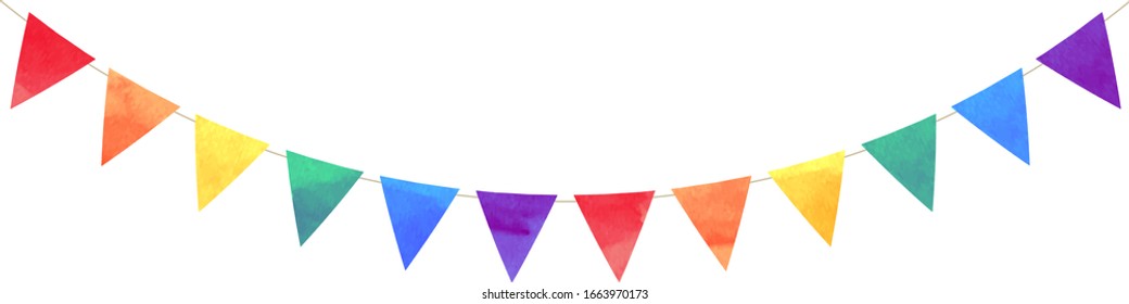 Cute Colorful Party Garland Decorative Festive Stock Illustration ...