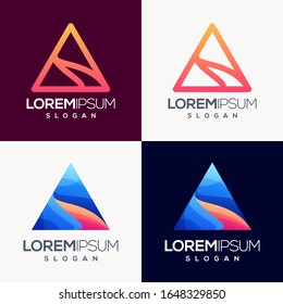 triangle colorful gradient logo design