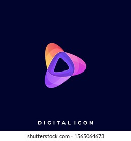 Triangle Colorful Illustration Vector Design Template. Suitable for Creative Industry, Multimedia, entertainment, Educations, Shop, and any related business