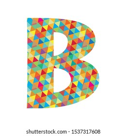 triangle colorful letters  B, Vvector illustration, white background
