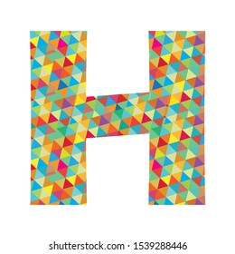 triangle colorful letters H, vector illustration, white background