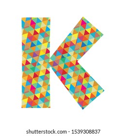 triangle colorful letters K vector illustration  white background