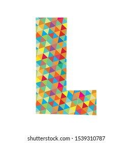 triangle colorful letters L vector illustration  white background