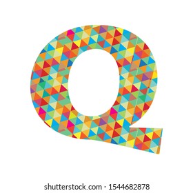 triangle colorful letters Q vector illustration white background