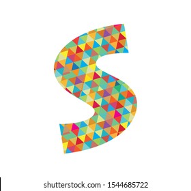 triangle colorful letters S vector illustration white background