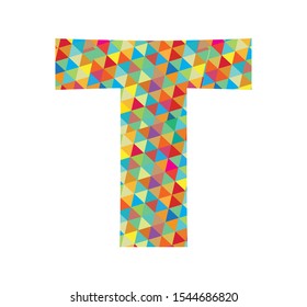 triangle colorful letters T vector illustration white background