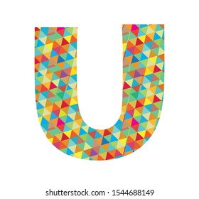 triangle colorful letters U vector illustration white background