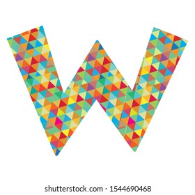 triangle colorful letters W vector illustration white background