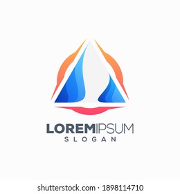 triangle colorful logo design template
