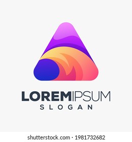 triangle colorful logo design template 