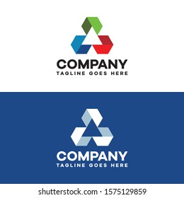 triangle colorful logo template, recycle sign