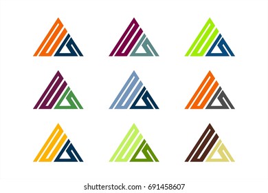 Triangle colorful logo vector