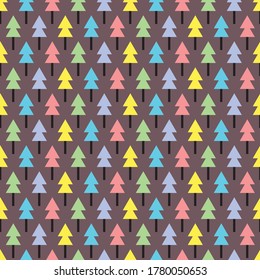 triangle colorful trees with grey background
