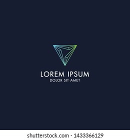 triangle company logo design with gradient color style