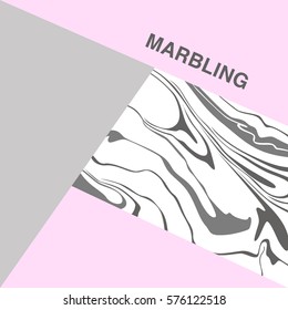 Triangle composition with marbled element and copyspace Vol.3