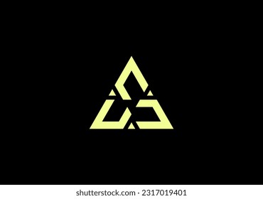 triangle concept based on tripple letter C logo template