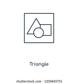 Triangle concept line icon. Linear Triangle concept outline symbol design. This simple element illustration can be used for web and mobile UI/UX.